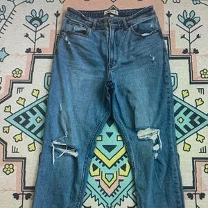 Abercrombie & Fitch Distressed Denim Straight Leg Jeans